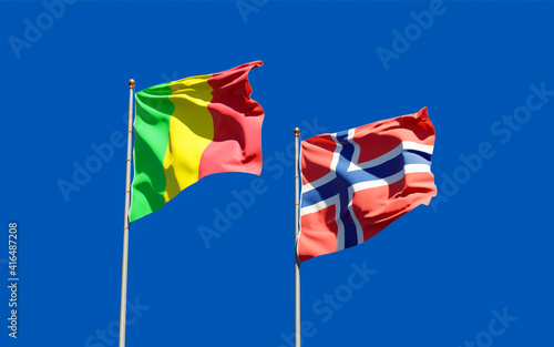 Flags of Mali and Norway.