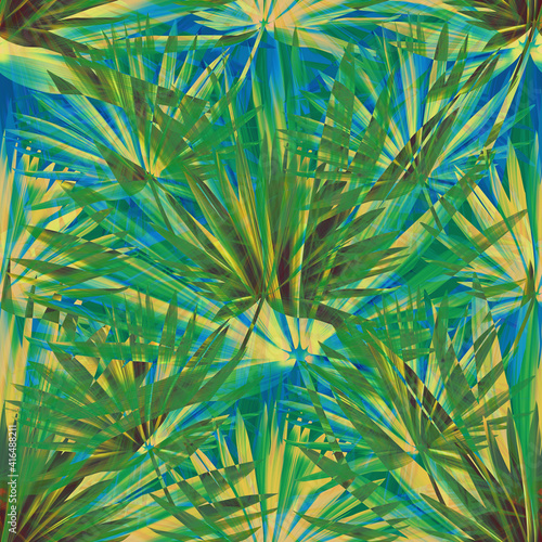 Tropical leaves. seamless stylish fashion pattern. Palm leaves Background.