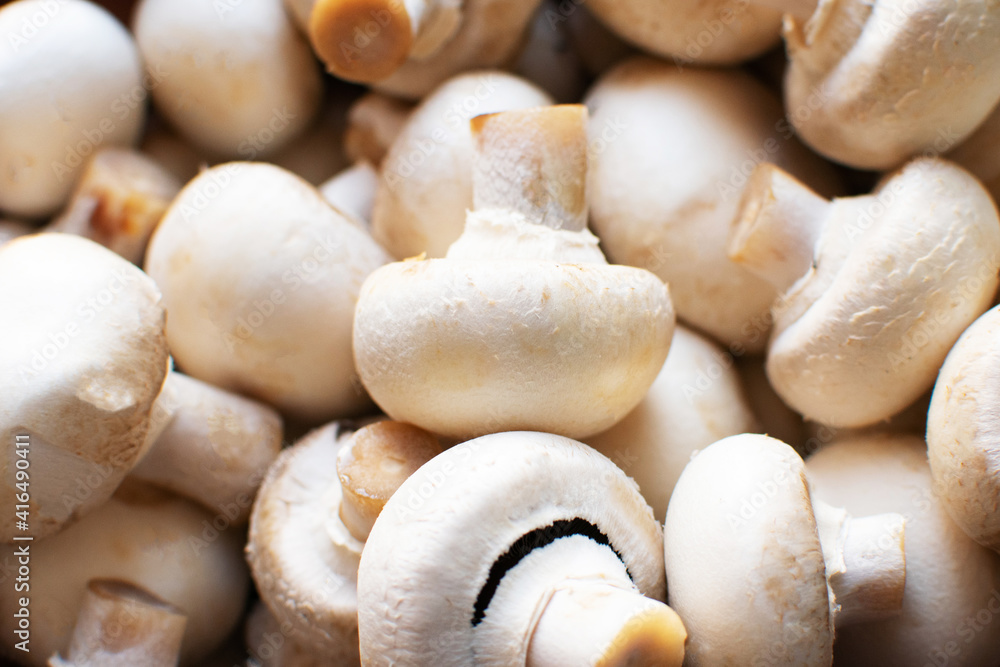 Fresh chestnut mushrooms full frame close up Fresh chestnut mushrooms full frame close up