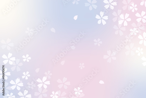 桜とグラデーションの背景素材