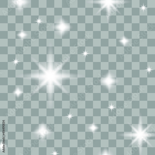 Shine light effect  png bright sparkle dust. Vector isolate 