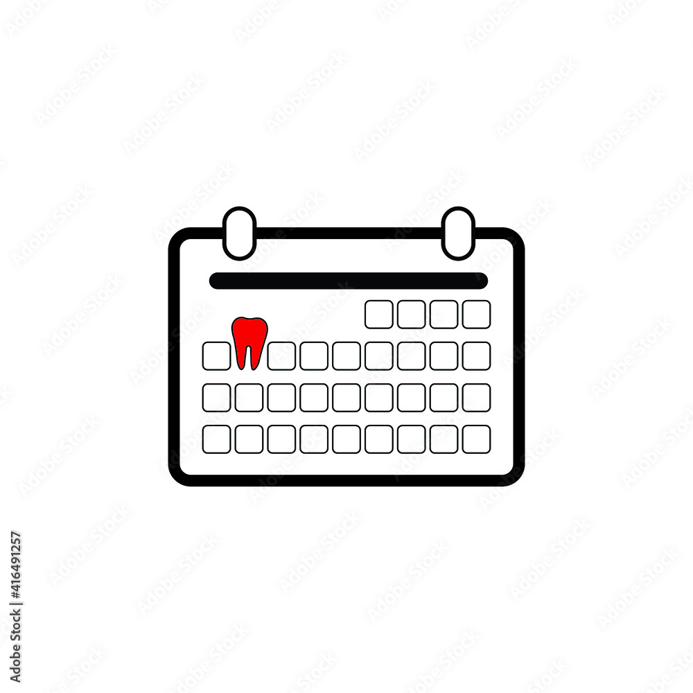 The calendar. Stomatology day vector solid icons The calendar. Stomatology day vector solid icons
