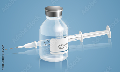 Covid 19 vaccine illustration - realistic design banner