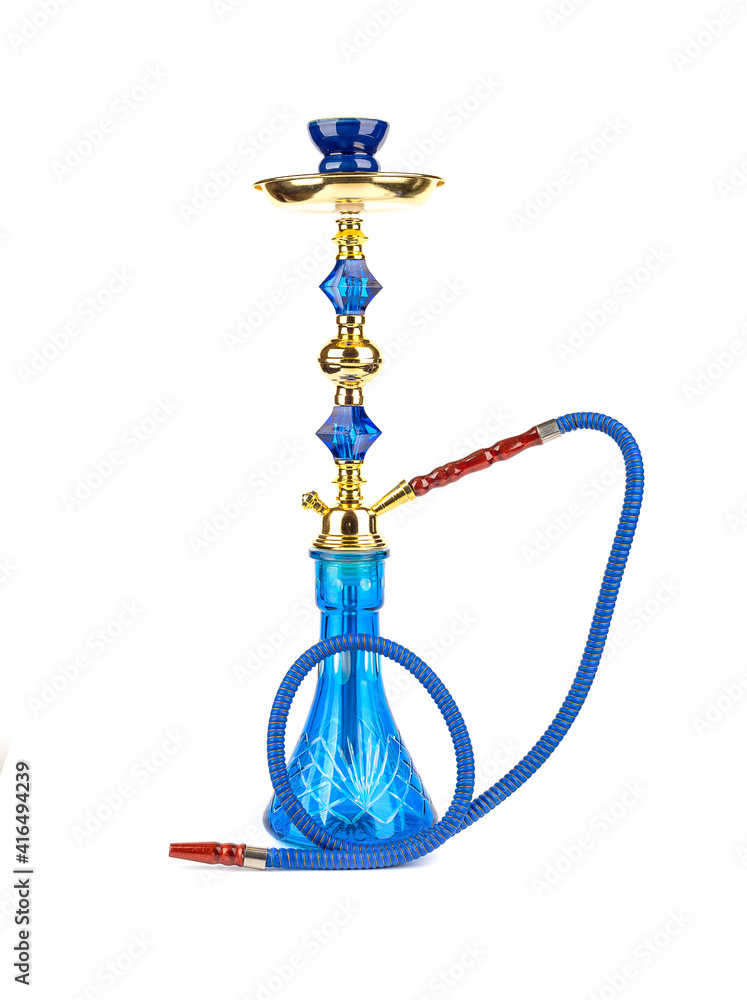 Hookah closeup isolated on white background with place for text. Hookah closeup isolated on white background with place for text.