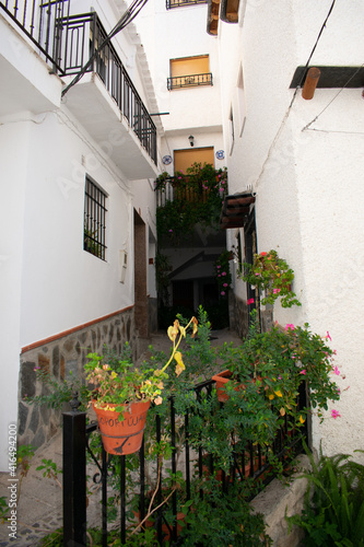 Soportujar, el pueblo de las brujas en la Alpujarra de Granada. Casas blancas y callejuelas mágicas photo