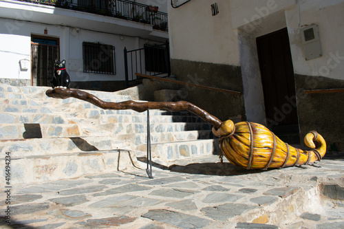 Soportujar, el pueblo de las brujas en la Alpujarra de Granada. Casas blancas y callejuelas mágicas photo