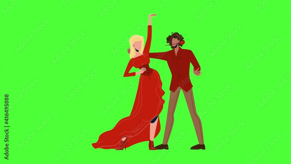 Woman And Man Dancers Dancing Flamenco Animation Woman And Man Dancers Dancing Flamenco Animation
