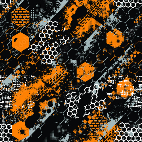 Seamless abstract sport pattern . Grunge background for textile, sport wear, graphic tees and more. 