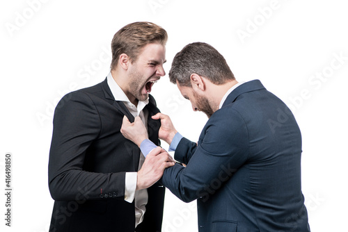 disagreed men business partners or colleague disputing while conflict, businessmen conflict.