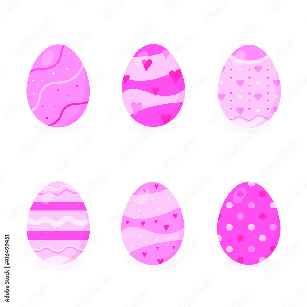 This is a vector set of Easter eggs isolated on white background. This is a vector set of Easter eggs isolated on white background.