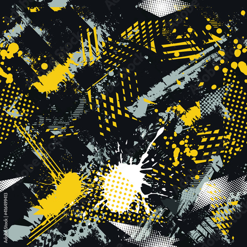 Seamless abstract sport pattern . Grunge background for textile, sport wear, graphic tees and more. 