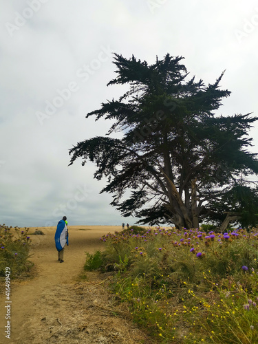 walking on the beach