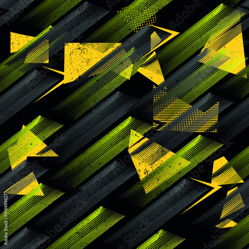 Seamless abstract sport pattern . Grunge background for textile, sport wear, graphic tees and more. 
