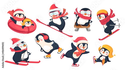 active penguins in winter