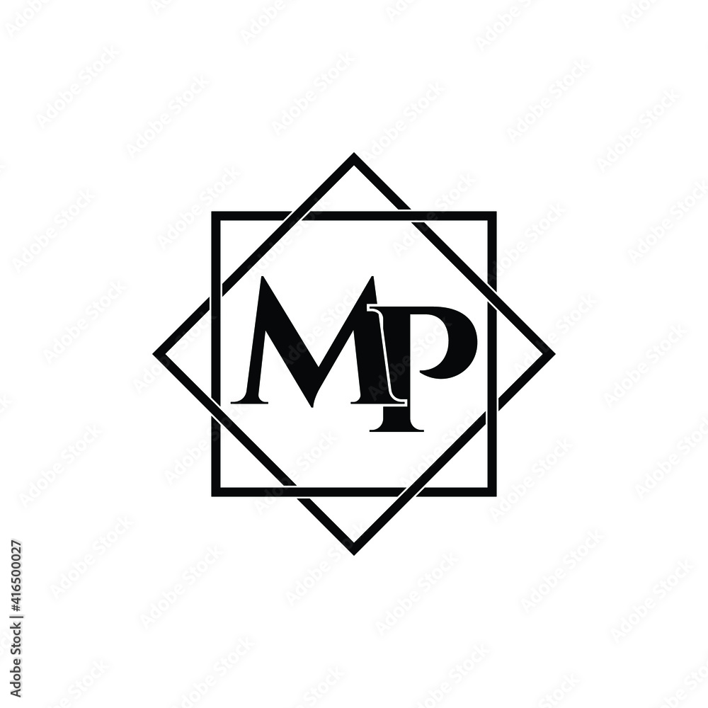 Letter MP luxury logo design vector Letter MP luxury logo design vector
