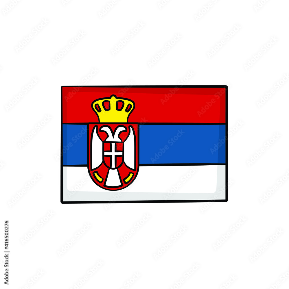 Serbia flag in drawing style isolated vector. Hand drawn object illustration for your presentation, teaching materials or others. Serbia flag in drawing style isolated vector. Hand drawn object illustration for your presentation, teaching materials or others.