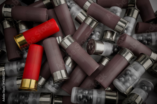 Difference type of shotgun shell cartridge , Can be used as a background