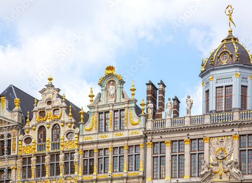 guild houses with rich sculptural decoration of the Grand Place in Brussels