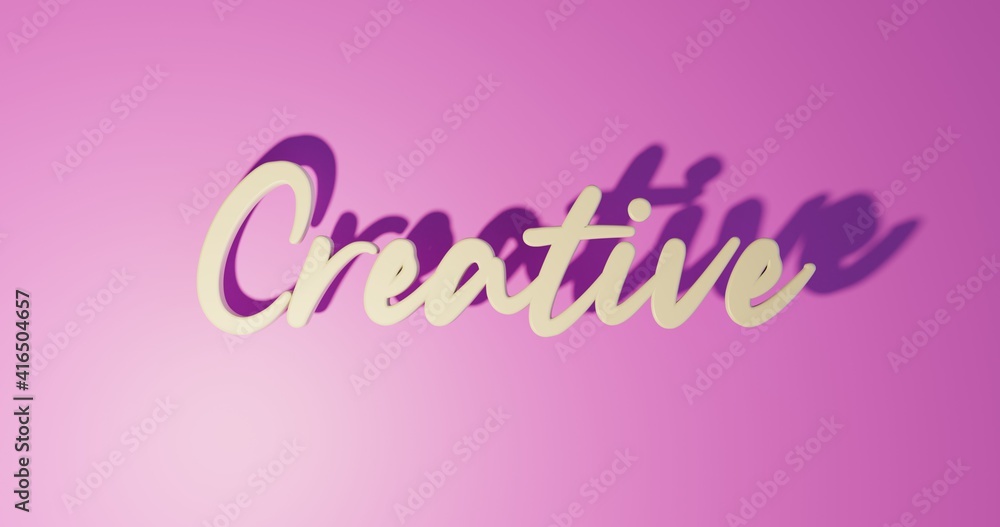 Creative Lettering 3D Design on a soft background Creative Lettering 3D Design on a soft background