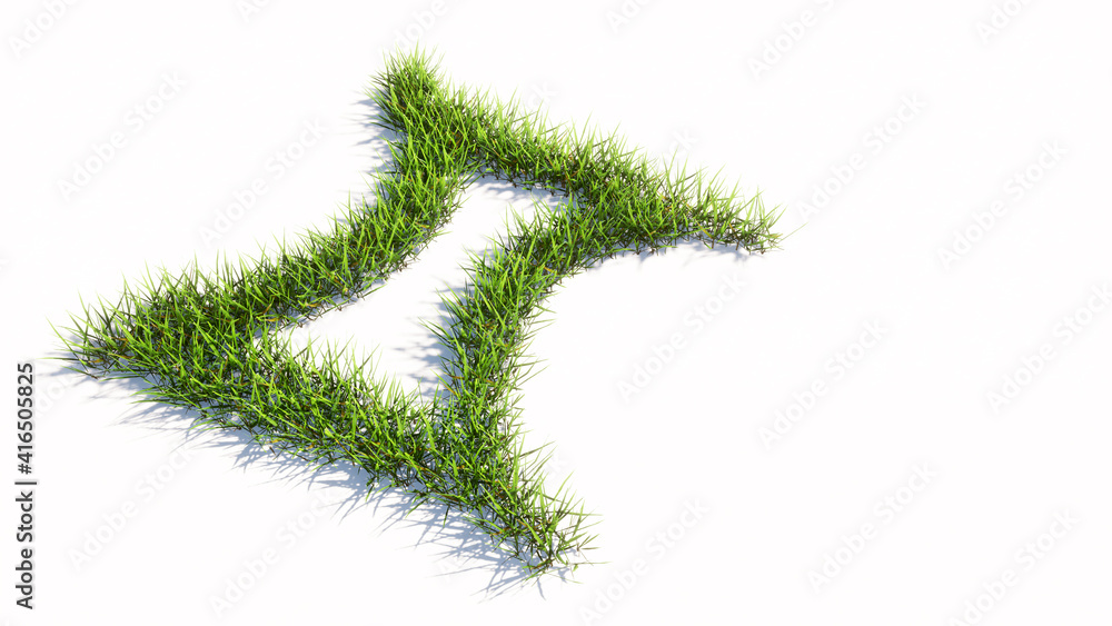 Concept or conceptual green summer lawn grass symbol shape isolated white background, sign of gemini zodiac sign. 3d illustration symbol for esoteric, the mystic, the power of prediction of astrology Concept or conceptual green summer lawn grass symbol shape isolated white background, sign of gemini zodiac sign. 3d illustration symbol for esoteric, the mystic, the power of prediction of astrology