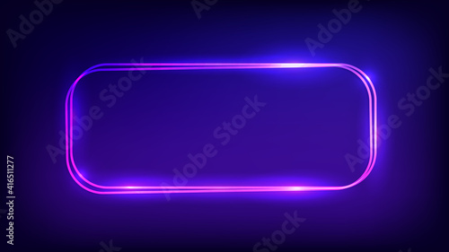 Neon double rounded rectangular frame