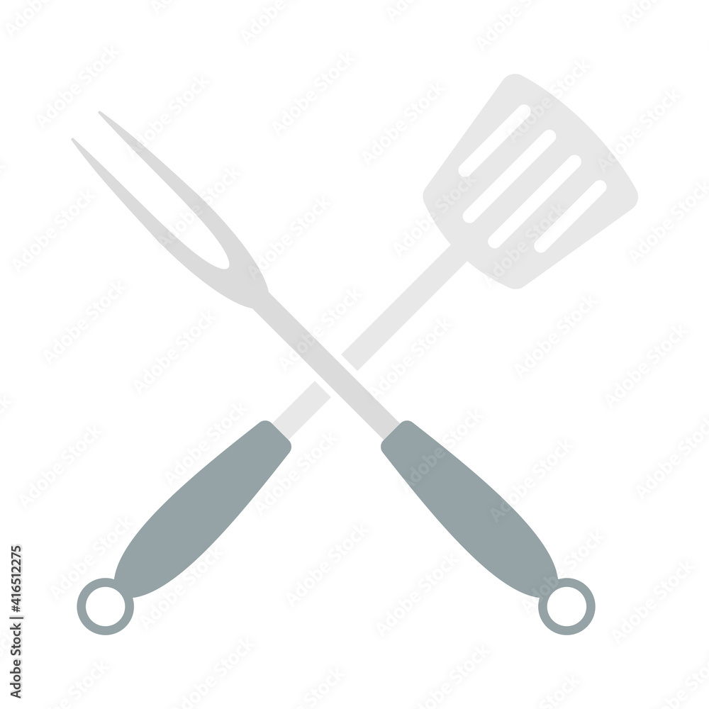 Crossed Frying Spatula And Fork Icon Crossed Frying Spatula And Fork Icon