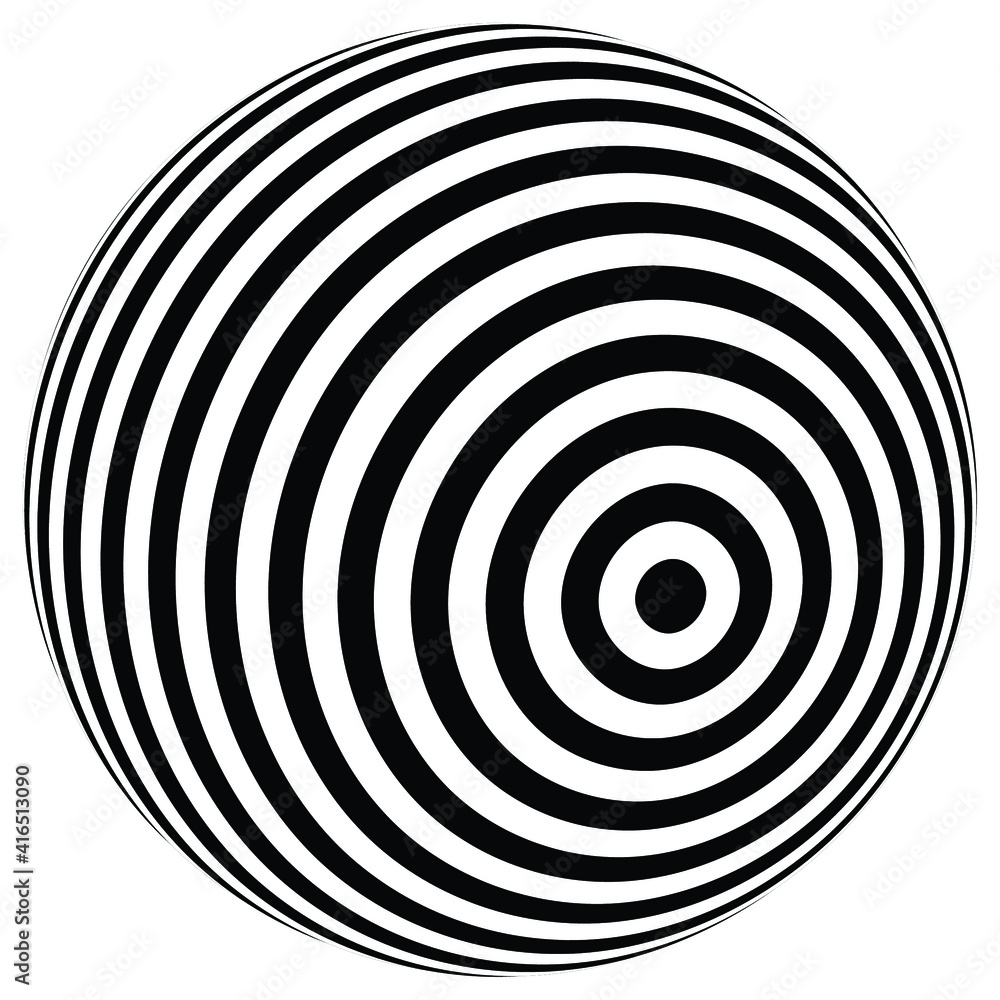 Naklejka premium Op art, Optical Art, Abstract vector black and white background . ball 3d design, with organic effect.