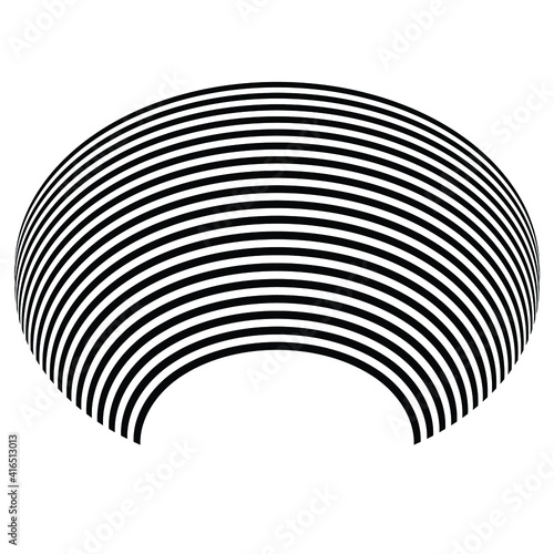 Op art, Optical Art, Abstract vector black and white background . ball 3d design, with organic effect.