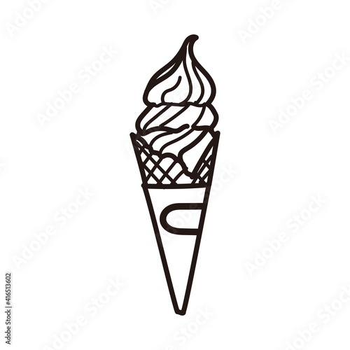 ソフトクリームの手描き風イラスト