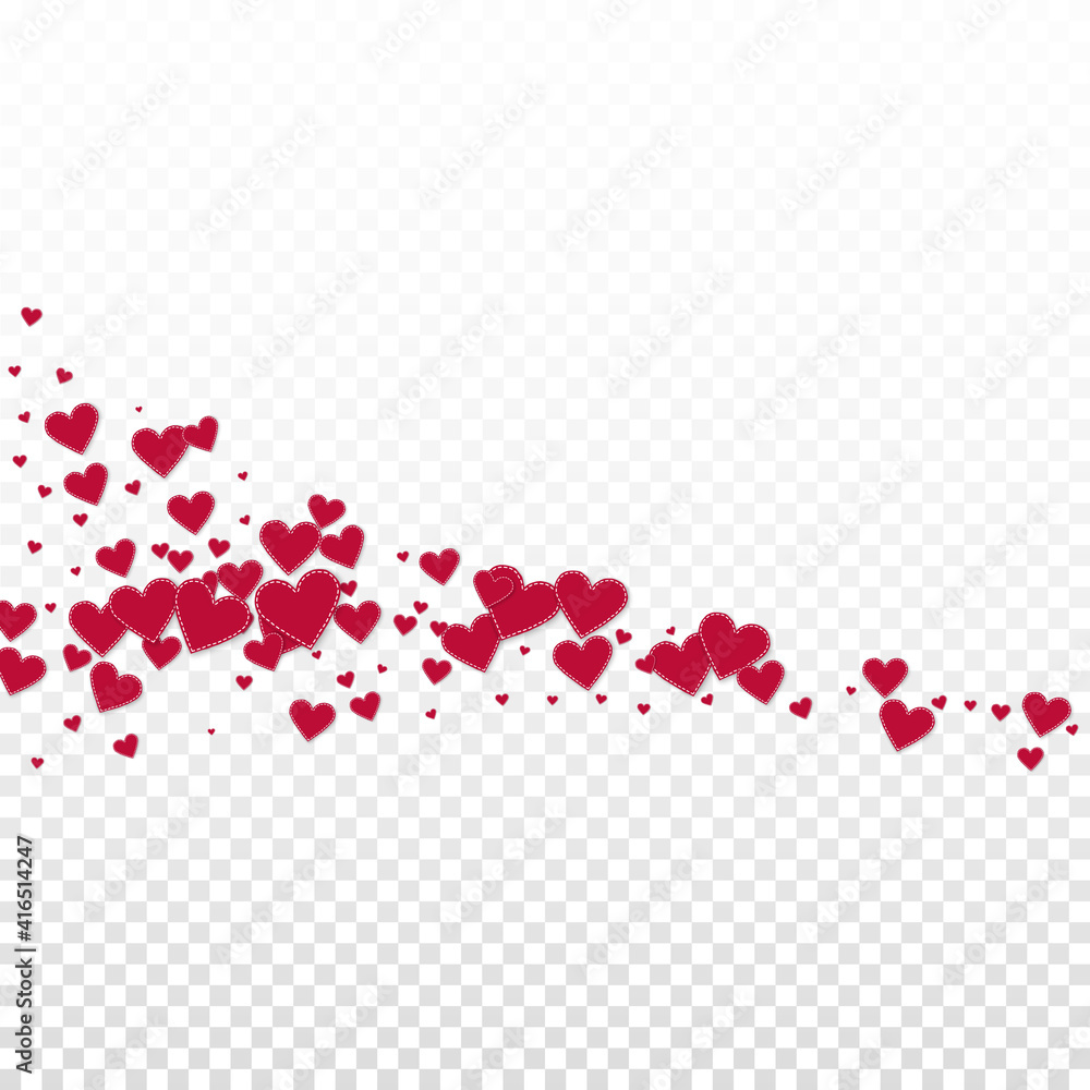 Red heart love confettis. Valentine's day comet di