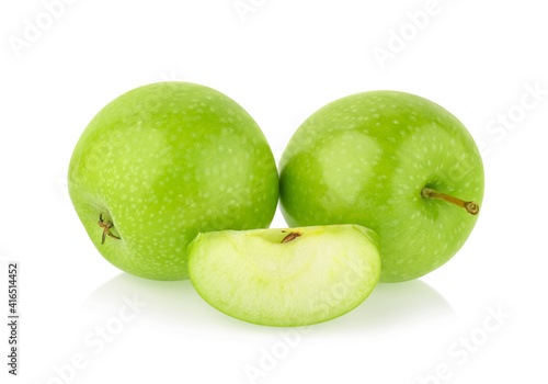 green apple isolated on white background.