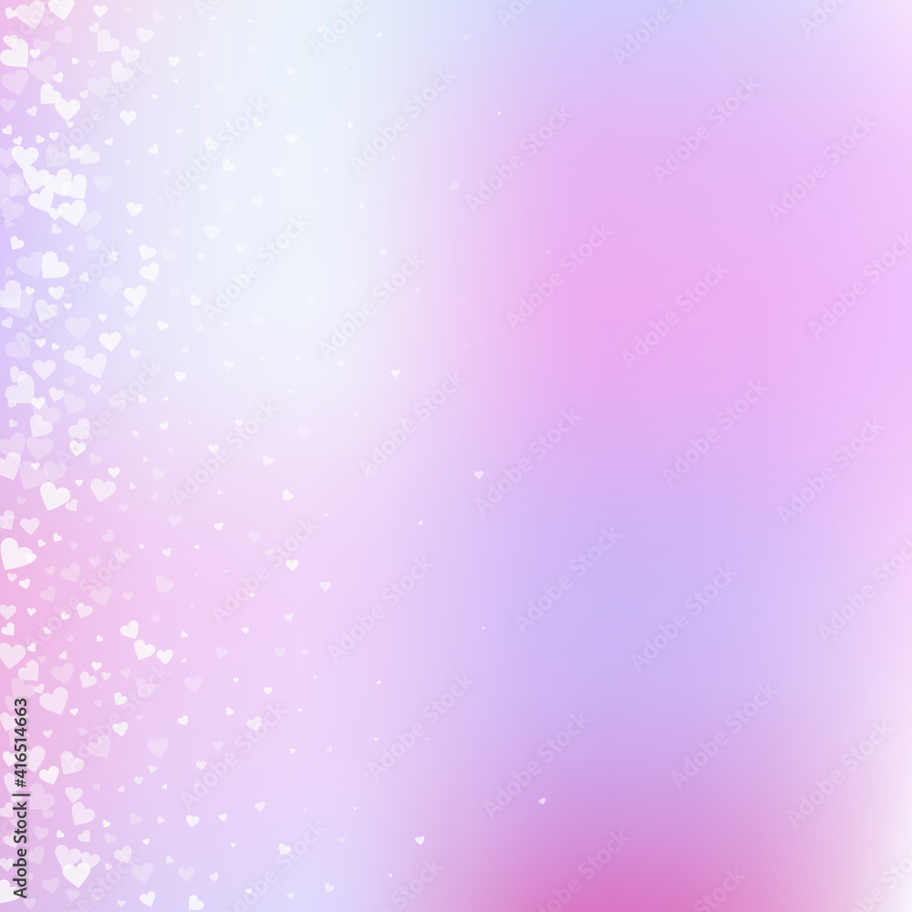 White heart love confettis. Valentine's day gradie White heart love confettis. Valentine's day gradie