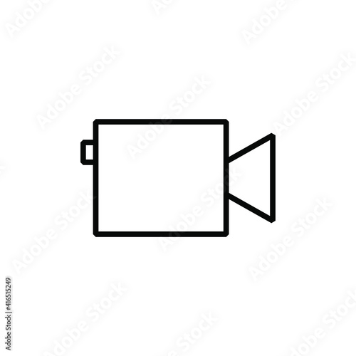 Video camera icon. Simple shape film movie symbol. Application and web interface sign logo. Camcorder button. Vector illustration image. Isolated on white background.