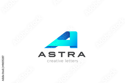 Free Download Letter A Logo design Corporate Business Technology Media vector template Ribbon style. - GFXLoad