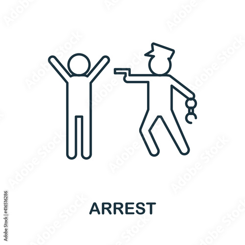 Arrest icon. Simple element from police collection. Creative Arrest icon for web design, templates, infographics and more