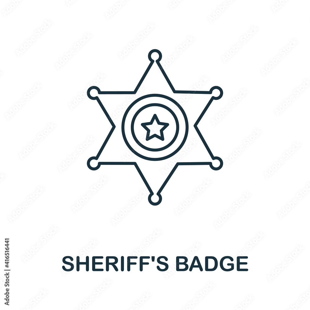 Sheriff'S Badge icon. Simple element from police collection. Creative Sheriff'S Badge icon for web design, templates, infographics and more Sheriff'S Badge icon. Simple element from police collection. Creative Sheriff'S Badge icon for web design, templates, infographics and more