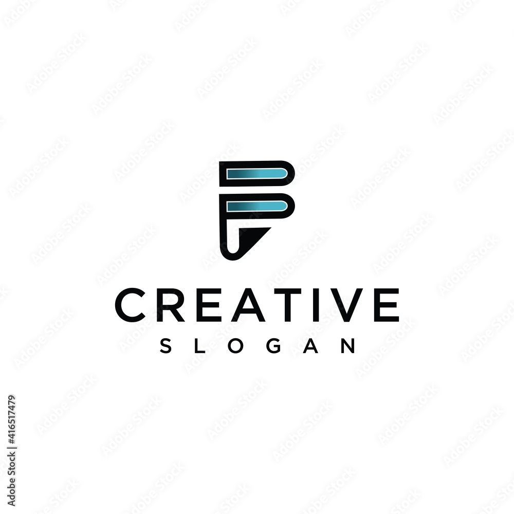 letter F monogram vector logo. letter F monogram vector logo.