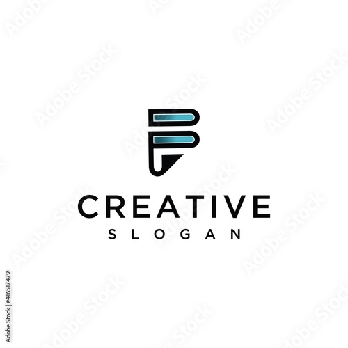 letter F monogram vector logo. 