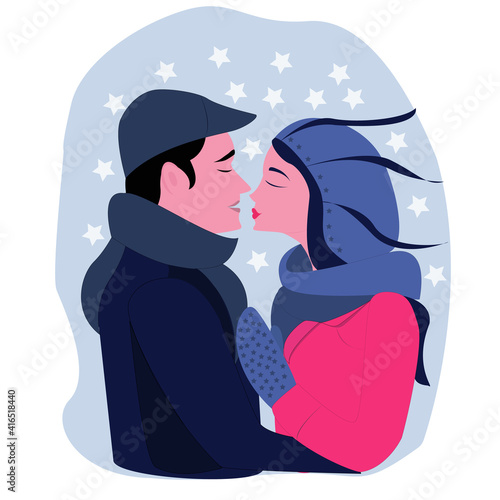 Couple in love on a date 