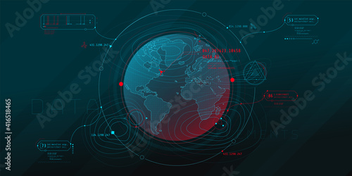 Design of a futuristic software interface for planetary search.