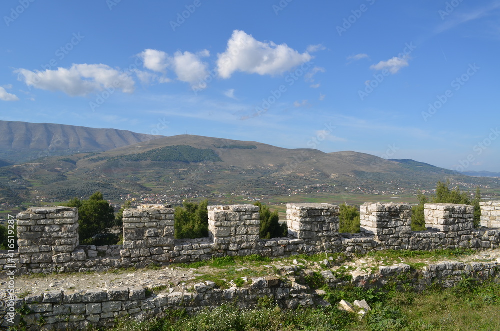 Battlements of Berat Castle, Albania