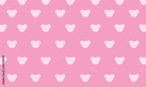 Pink teddy wallpaper vector. Perfect for background wallpaper