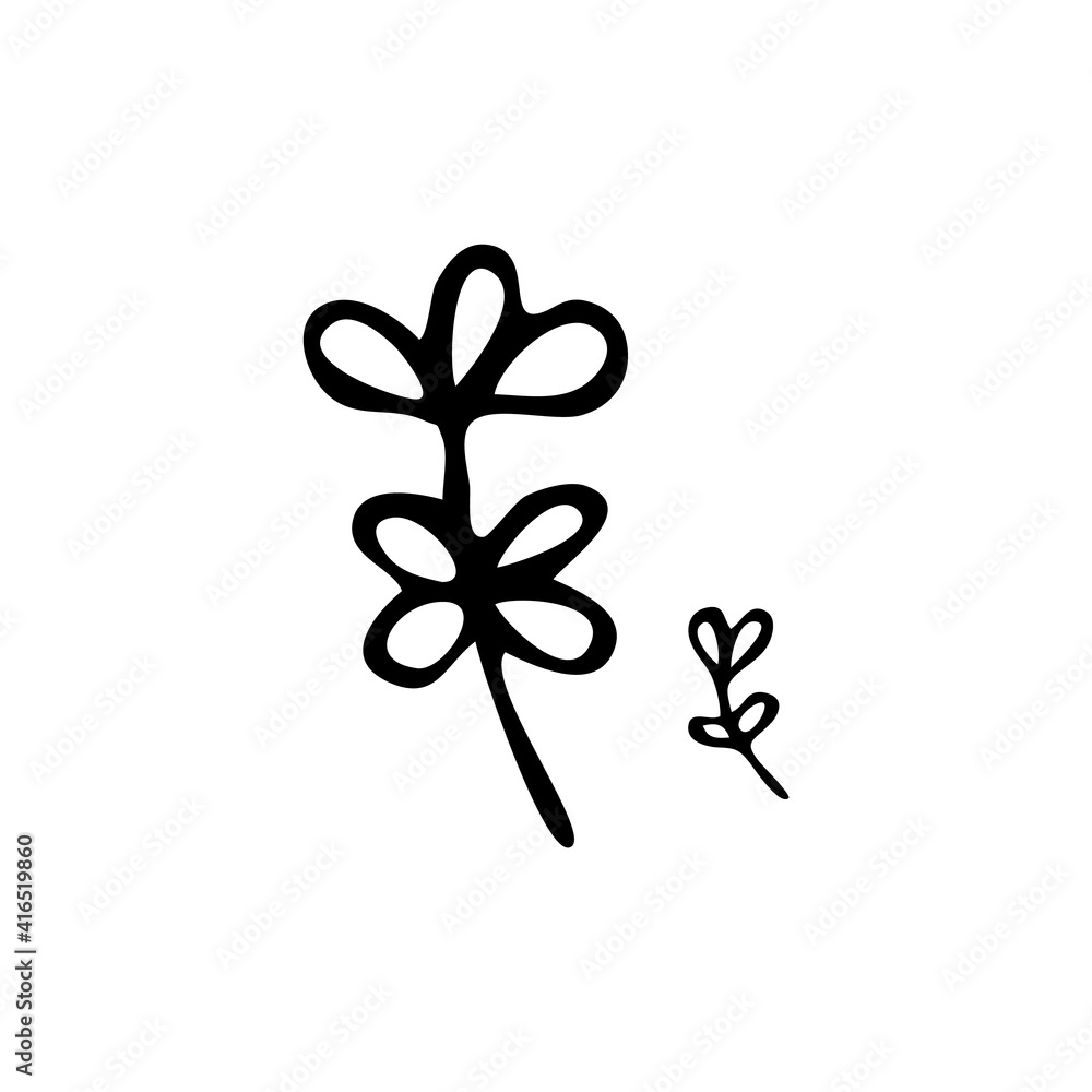 Doodle botany element. Hand-drawn images of flora. Image for various designs. Doodle botany element. Hand-drawn images of flora. Image for various designs.