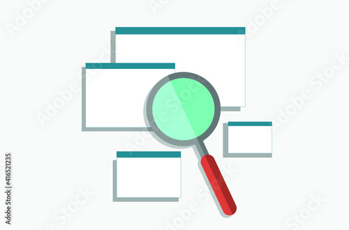 Website SEO, search engine optimization, analysis and process flat vector concept