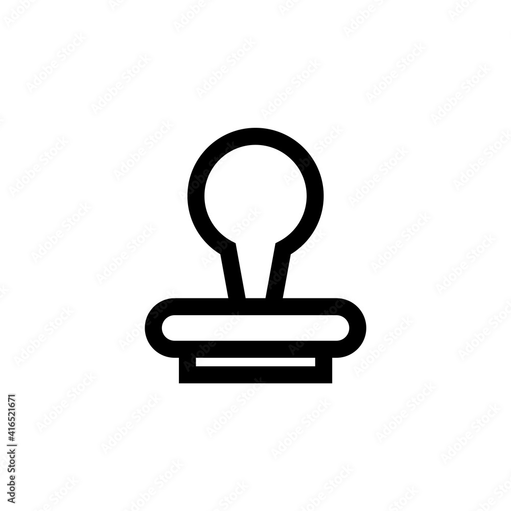 Stamp icon with line style and perfect pixel icon Stamp icon with line style and perfect pixel icon