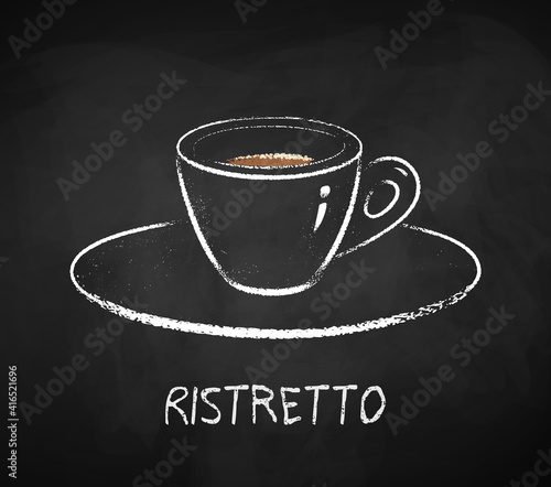 Espresso coffee chalk illustration.
