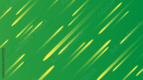 Abstract green background with speed lines, falling comets track. diagonal striped texture