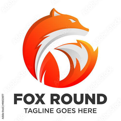 Design Logo Fox With rounded shape