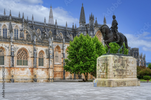 Nuno Alvares Pereira equestrian statue  Dominican Monastery of Batalha or Saint Mary of the Victory Monastery  Batalha  Leiria district  Portugal