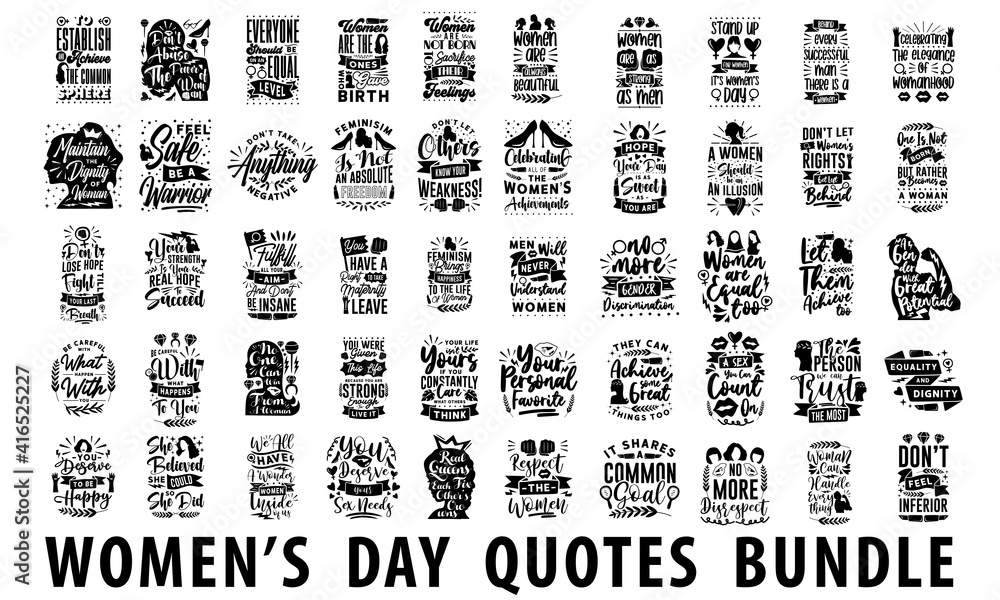 International Womens Day Inspiring Quotes Bundle Womens Day Quotes Pack Collection Women